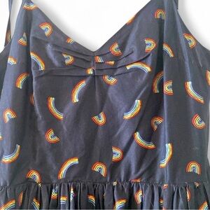 Modcloth Black Rainbow Patterned Maxi Dress (4x)